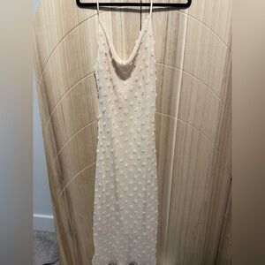 Cream Swiss Dot Slip Dress